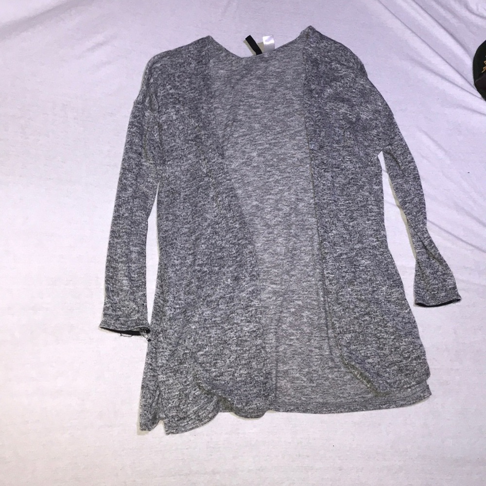 black/grey/white cardigan